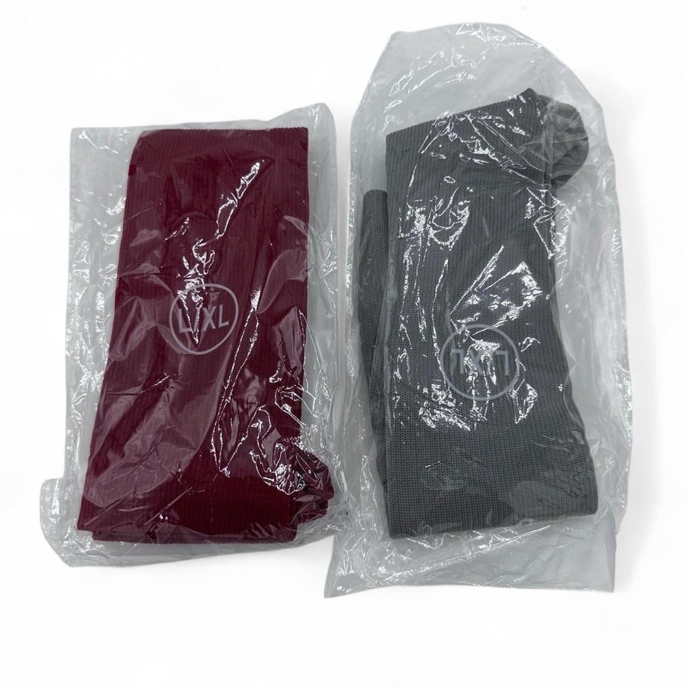 NEW grey & red compression socks l/xl size